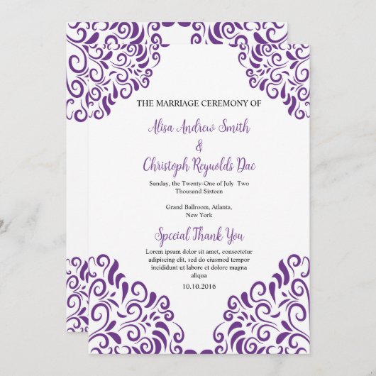 Floral Wedding Fan Programma Sjabloon (Voorkant / Achterkant)