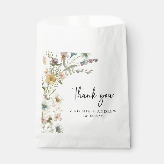 Floral Wedding Favor Bags Bedankzakje (Voorkant)