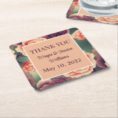 Floral Wedding Favor/Bedankt Kartonnen Onderzetters (Schuin)