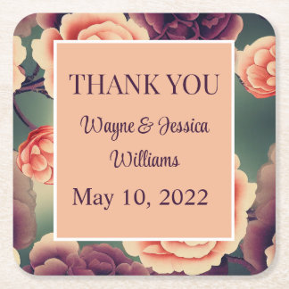 Floral Wedding Favor/Bedankt Kartonnen Onderzetters