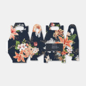 Floral Wedding Favor Box Black en Terracotta Bedankdoosjes (Uitgevouwen)