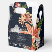Floral Wedding Favor Box Black en Terracotta Bedankdoosjes (Geopend)