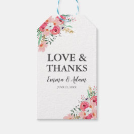 Floral Wedding Favor Gift Labels Flowers Pink Cadeaulabel