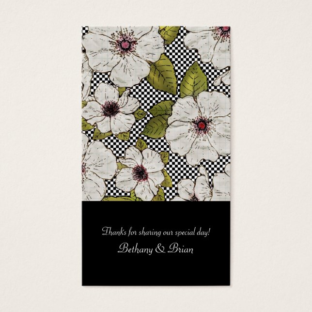 Floral Wedding Favor Gift Labels Visitekaartje (Voorkant)