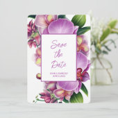 Floral Wedding Flat Save the Date Uitnodigingen (Staand voorkant)