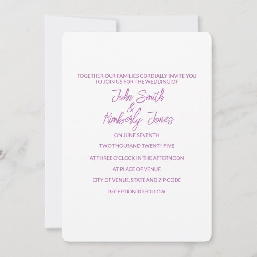 Floral Wedding Flat Save the Date Uitnodigingen (Achterkant)