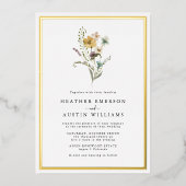 Floral Wedding Folie Uitnodiging (Voorkant)