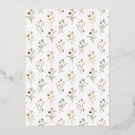 Floral Wedding Folie Uitnodiging (Achterkant)