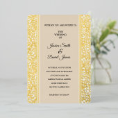 Floral Wedding Folie Uitnodiging (Staand Voorkant)
