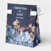 Floral Wedding for Box Navy Blue Chalkboard Bedankdoosjes (Achterkant)