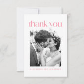 Floral Wedding Foto van de roze en Oranje Waterver Bedankkaart (Voorkant)