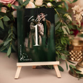 Floral Wedding Foto van Elegant Script Waterverf Kaart
