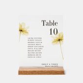 Floral Wedding Gastennamen Tafelnummer Frosted Acryl Bord (Voorkant)