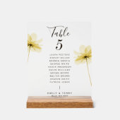 Floral Wedding Gastennamen Tafelnummer Frosted Acryl Bord (Voorkant)