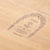 Floral Wedding Gate Arch Wedding Acryl Uitnodigingen (Laagn)