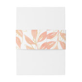 Floral Wedding Gold Peach Waterverf Uitnodigingen Wikkel (Achterkant Voorbeeld)