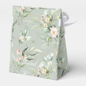 Floral Wedding Gold Sage Green Waterverf Bedankdoosjes (Achterkant)