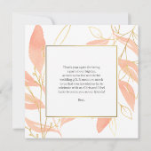 Floral Wedding Golden Peach Waterverf Bedankkaart (Achterkant)