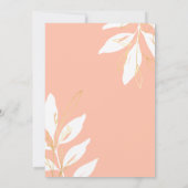 Floral Wedding Golden Peach Waterverf Kaart (Achterkant)