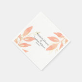 Floral Wedding Golden Peach Waterverf Servet (Hoek)