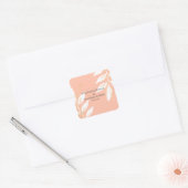 Floral Wedding Golden Peach Waterverf Vierkante Sticker (Envelop)