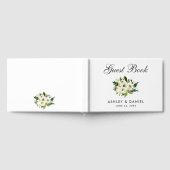 Floral Wedding Green White Waterverf Gastenboek (Volledig)