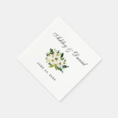 Floral Wedding Green White Waterverf Servet (Hoek)