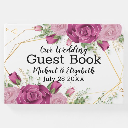 Floral Wedding Guest Book Gastenboek (Voorkant)