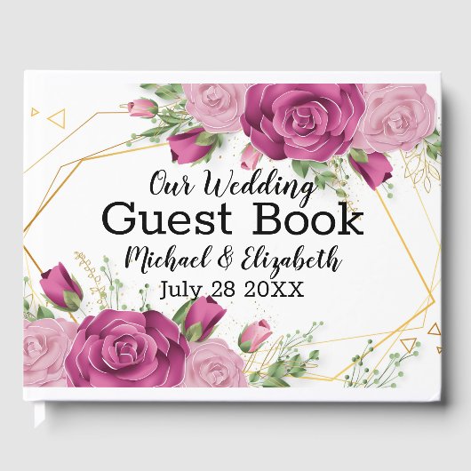 Floral Wedding Guest Book Gastenboek (Voorkant)