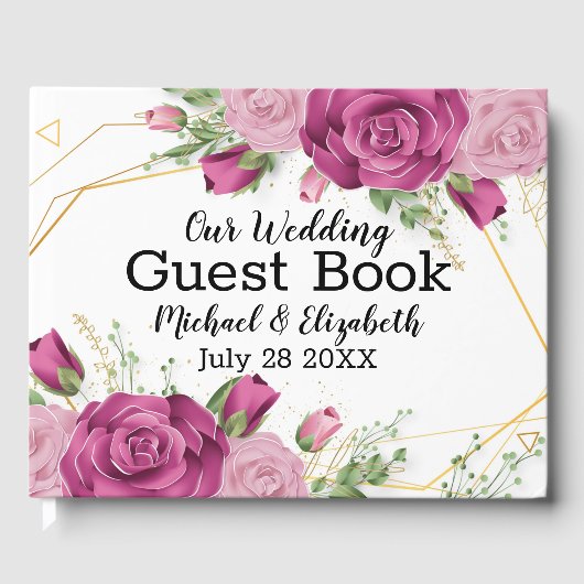 Floral Wedding Guest Book Gastenboek (Voorkant)