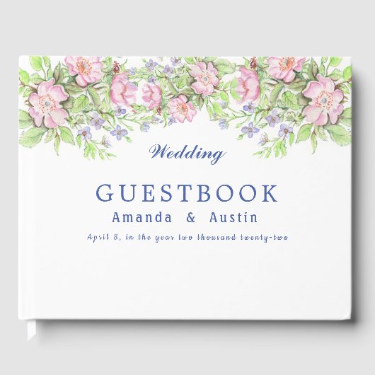 Floral Wedding Guestbook Gastenboek (Voorkant)