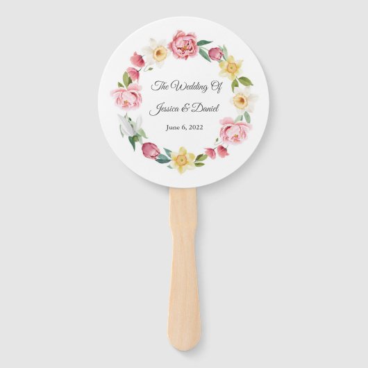 Floral Wedding Hand Fan Handwaaier (Achterkant)