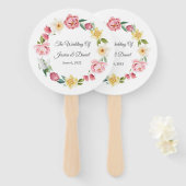 Floral Wedding Hand Fan Handwaaier (Voorkant en achterkant)