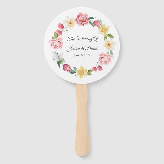Floral Wedding Hand Fan Handwaaier (Voorkant)