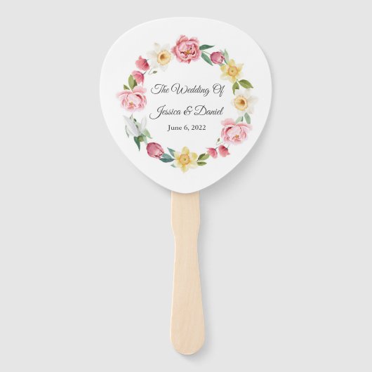 Floral Wedding Hand Fan Handwaaier (Voorkant)