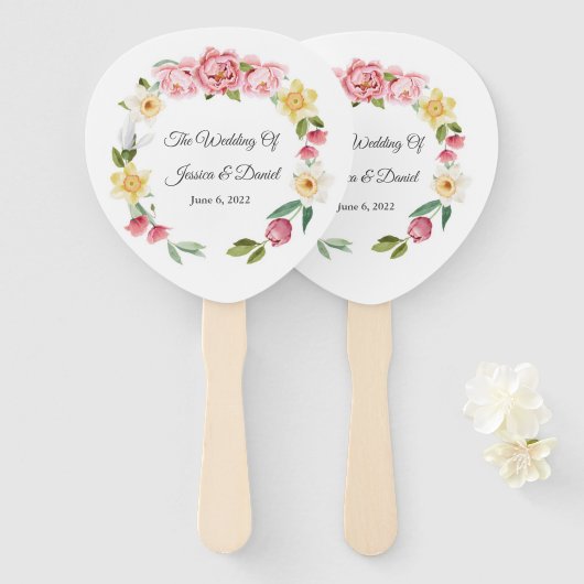Floral Wedding Handwaaier (Voorkant en achterkant)