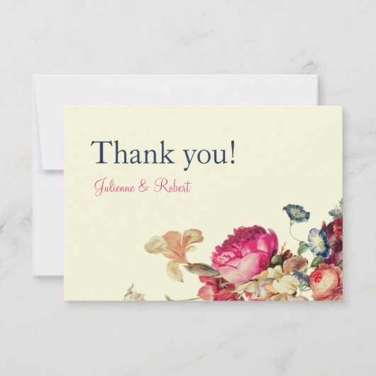 Floral Wedding Hartelijk dank Bedankkaart (Voorkant)