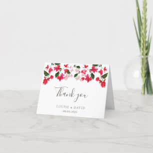 Floral Wedding Hartelijk dank Kaart met Bougainvil