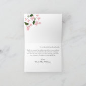 Floral Wedding Hartelijk dank Kaart met Bougainvil (Binnen)