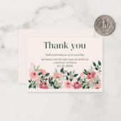 Floral Wedding Hartelijk dank Notitiekaartje (Voorkant / Achterkant in situ)