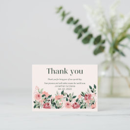 Floral Wedding Hartelijk dank Notitiekaartje