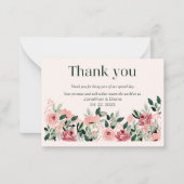Floral Wedding Hartelijk dank Notitiekaartje (Voorkant)