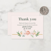 Floral Wedding Hartelijk dank Notitiekaartje (Voorkant / Achterkant in situ)