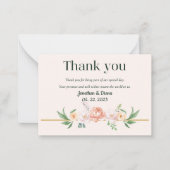 Floral Wedding Hartelijk dank Notitiekaartje (Voorkant)