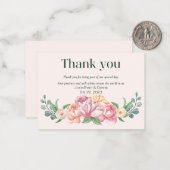 Floral Wedding Hartelijk dank Notitiekaartje (Voorkant / Achterkant in situ)