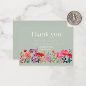 Floral Wedding Hartelijk dank Notitiekaartje (Voorkant / Achterkant in situ)