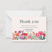 Floral Wedding Hartelijk dank Notitiekaartje (Voorkant)