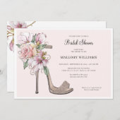 Floral Wedding Heels Bridal Shower Kaart (Voorkant / Achterkant)