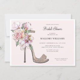 Floral Wedding Heels Bridal Shower Kaart