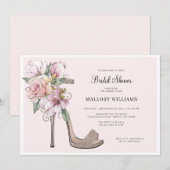 Floral Wedding Heels Bridal Shower Kaart (Voorkant / Achterkant)